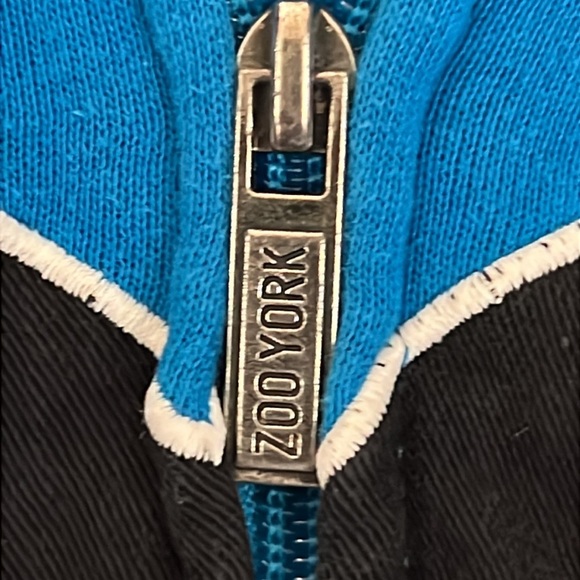 Zoo York Zip-Up Hoodie Sweatshirt Embroidered Blue/Black Long Sleeve Skate XL/20 - Picture 7 of 11